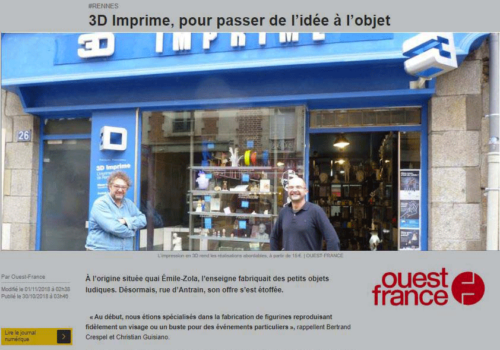 Revue de presse Ouest France, 3d Imprime impression 3D