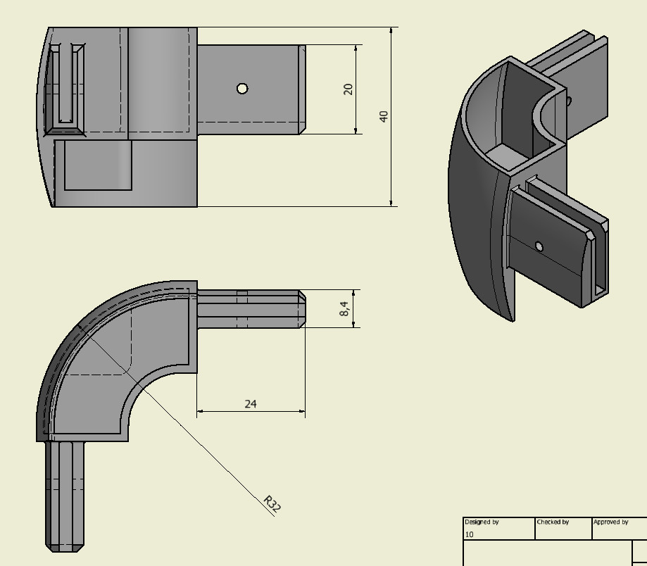 Pièce d'assemblage d'angle de cabine de douche CADA – Image 3